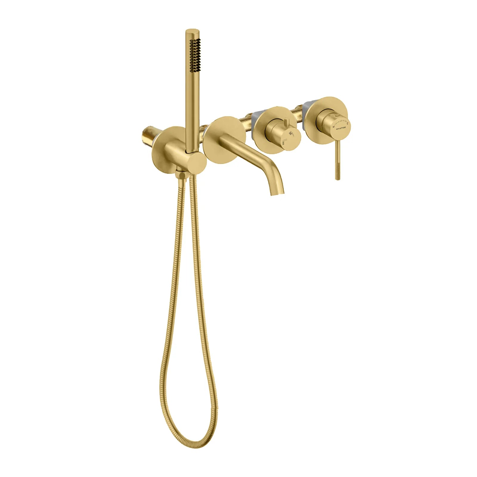Circular Wall Concealed Bathtub Mixer Kit With Handheld Shower AB023204 Brushed Gold