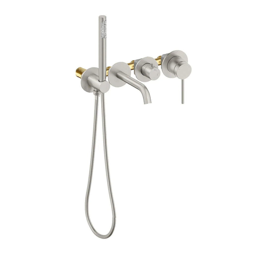 MAXTOR 2 Way Wall Concealed Bathtub Mixer With Hand Held Shower-AB023206 Brushed Nickel
