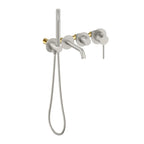 MAXTOR 2 Way Wall Concealed Bathtub Mixer With Hand Held Shower-AB023206 Brushed Nickel
