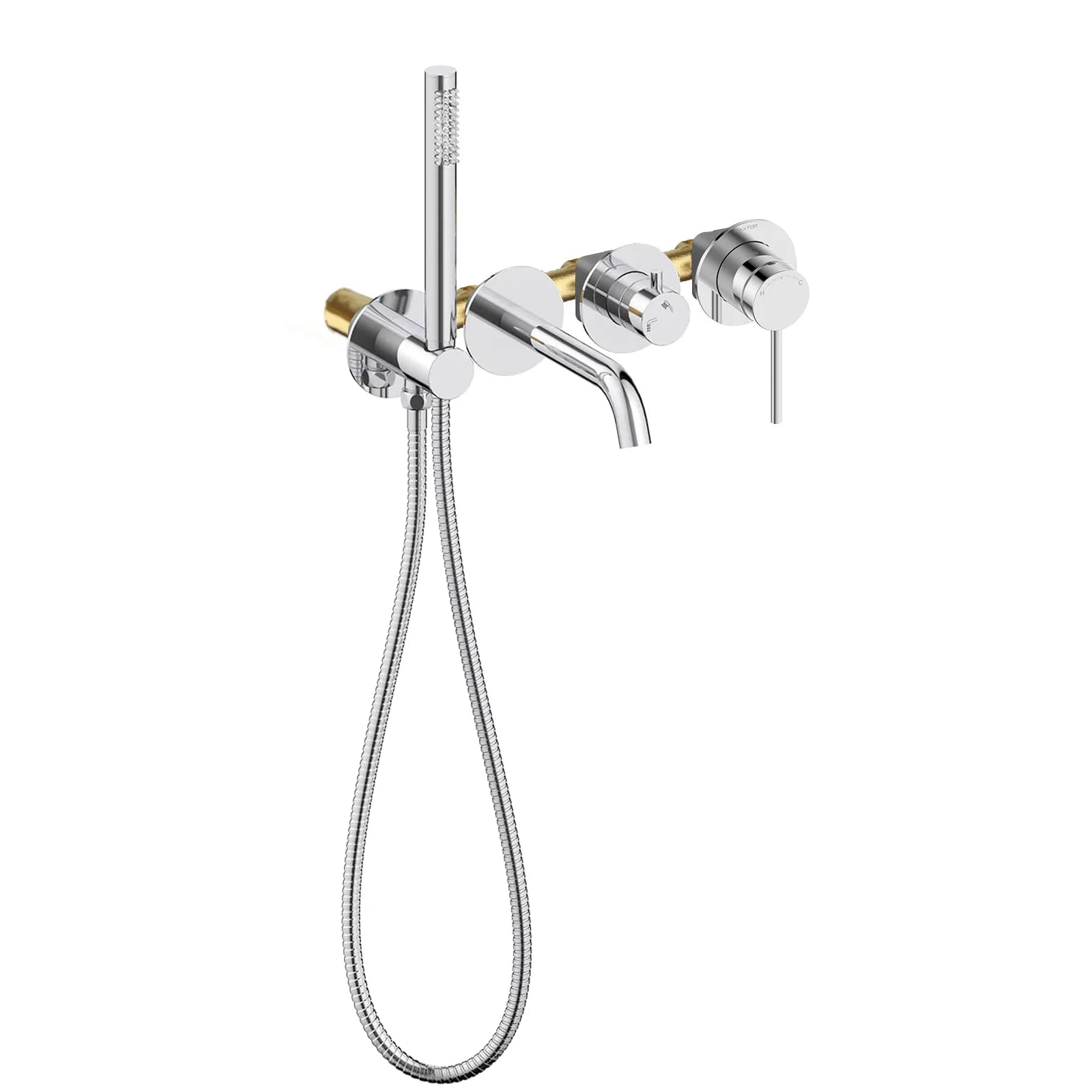 MAXTOR 2 Way Wall Concealed Bathtub Mixer With Hand Held Shower-AB023206 Chrome