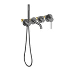MAXTOR 2 Way Wall Concealed Bathtub Mixer With Hand Held Shower-AB023206 Brushed Gun Metal