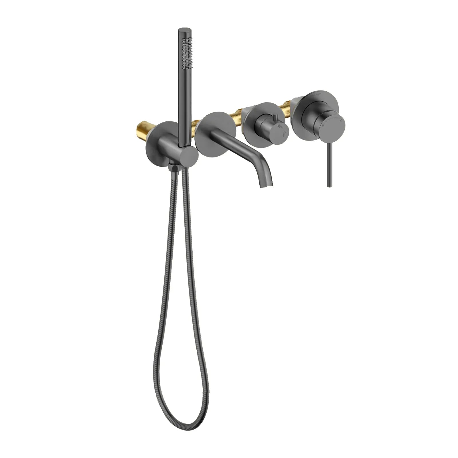 MAXTOR 2 Way Wall Concealed Bathtub Mixer With Hand Held Shower-AB023206 Brushed Gun Metal