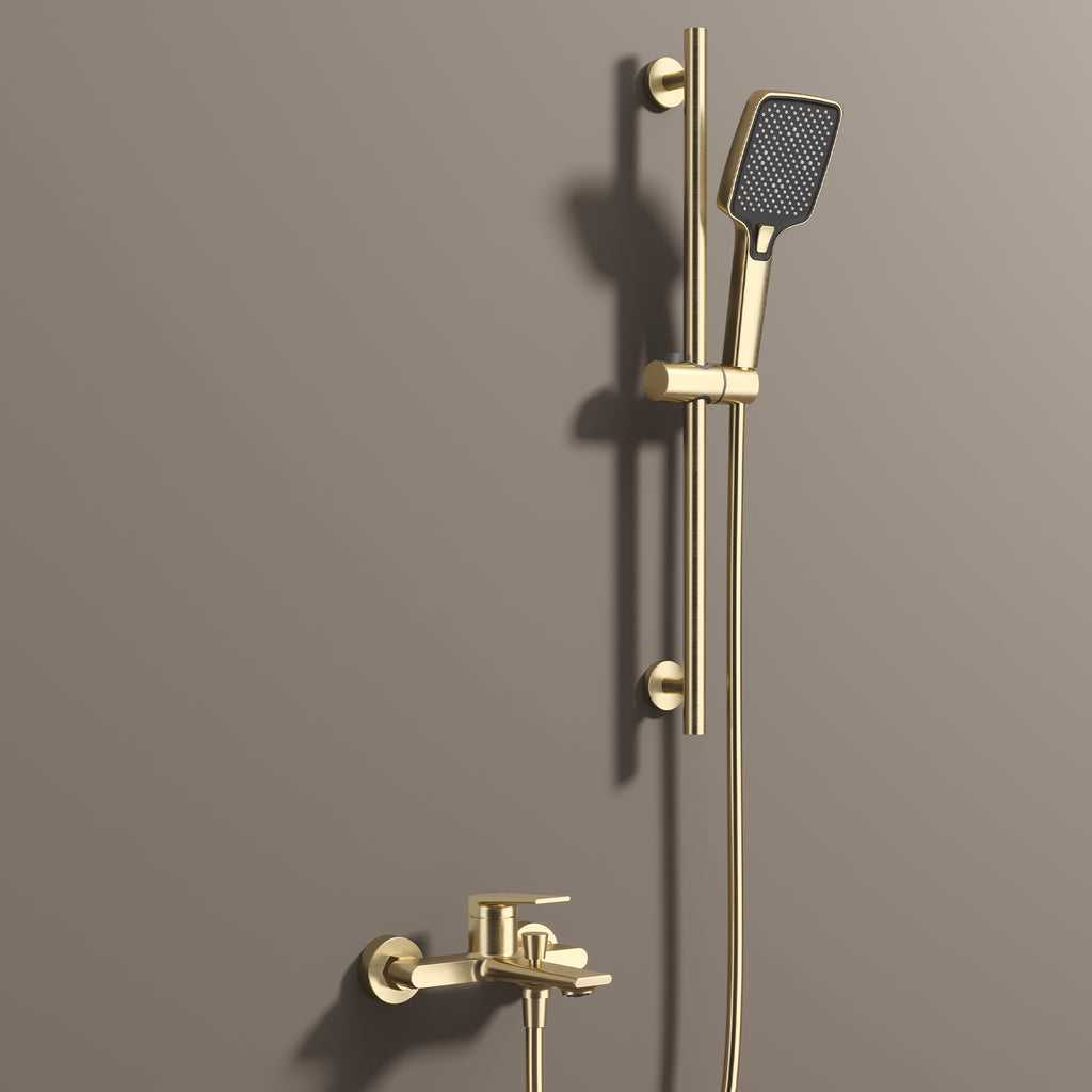 Exposed Bath & Shower Mixer Faucet Kit – Single Lever Wall Mounted Tub & Shower Set-AB023264