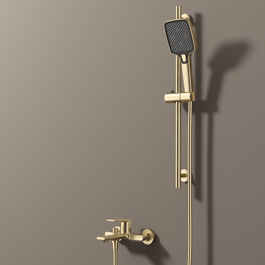 Exposed Bath & Shower Mixer Faucet Kit – Single Lever Wall Mounted Tub & Shower Set-AB023264