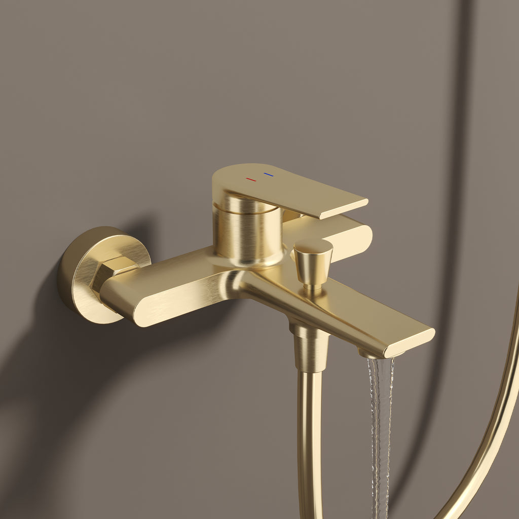 Exposed Bath & Shower Mixer Faucet Kit – Single Lever Wall Mounted Tub & Shower Set-AB023264