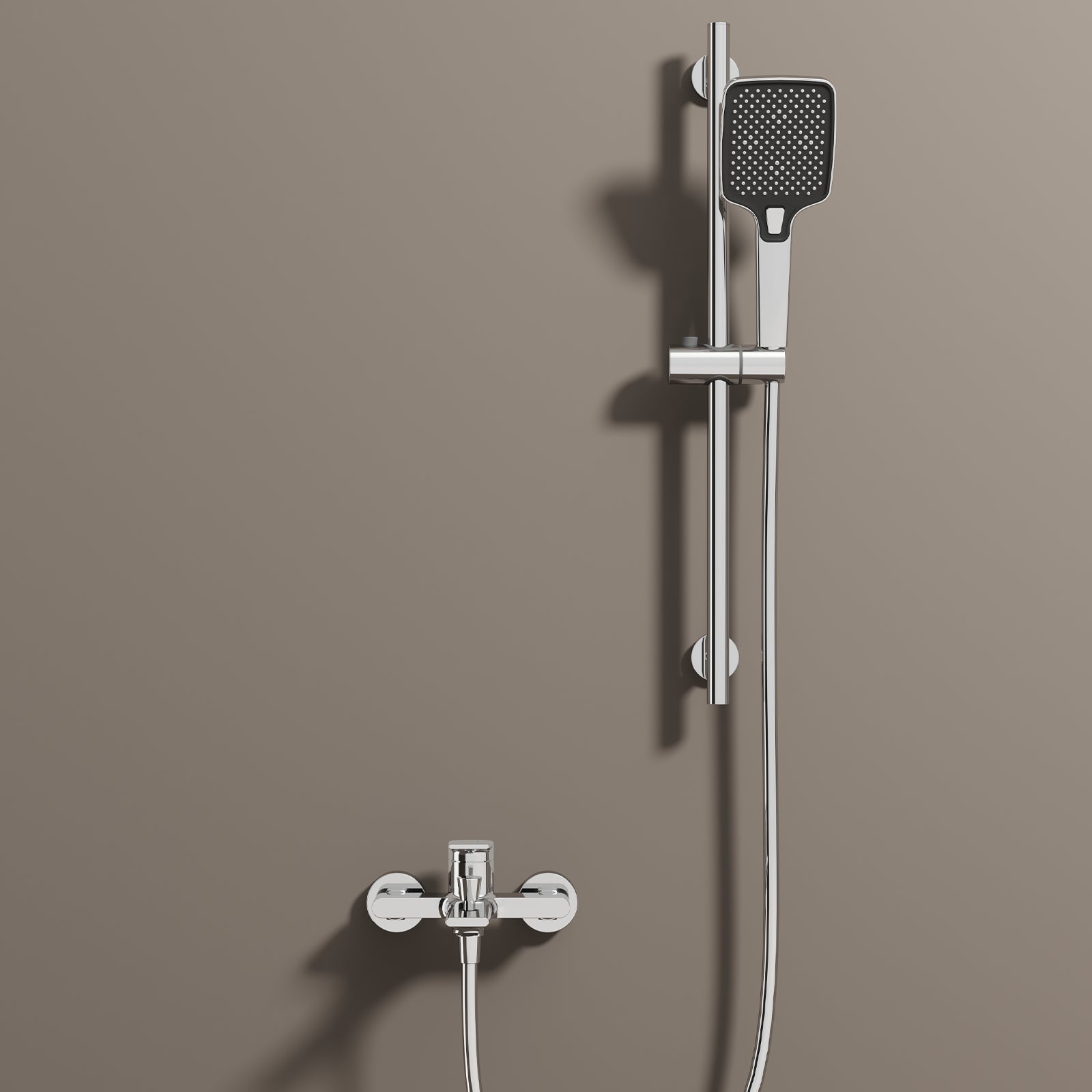 Exposed Bath & Shower Mixer Faucet Kit – Single Lever Wall Mounted Tub & Shower Set-AB023264