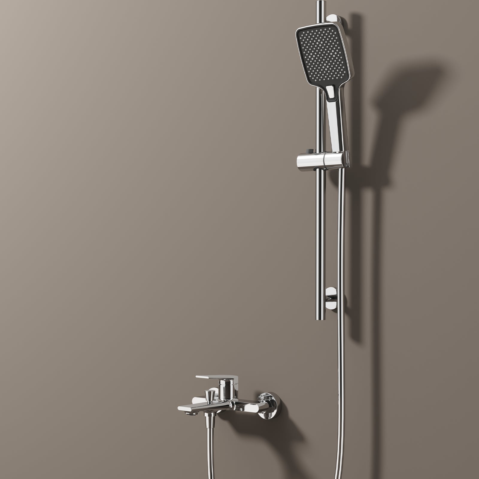 Exposed Bath & Shower Mixer Faucet Kit – Single Lever Wall Mounted Tub & Shower Set-AB023264