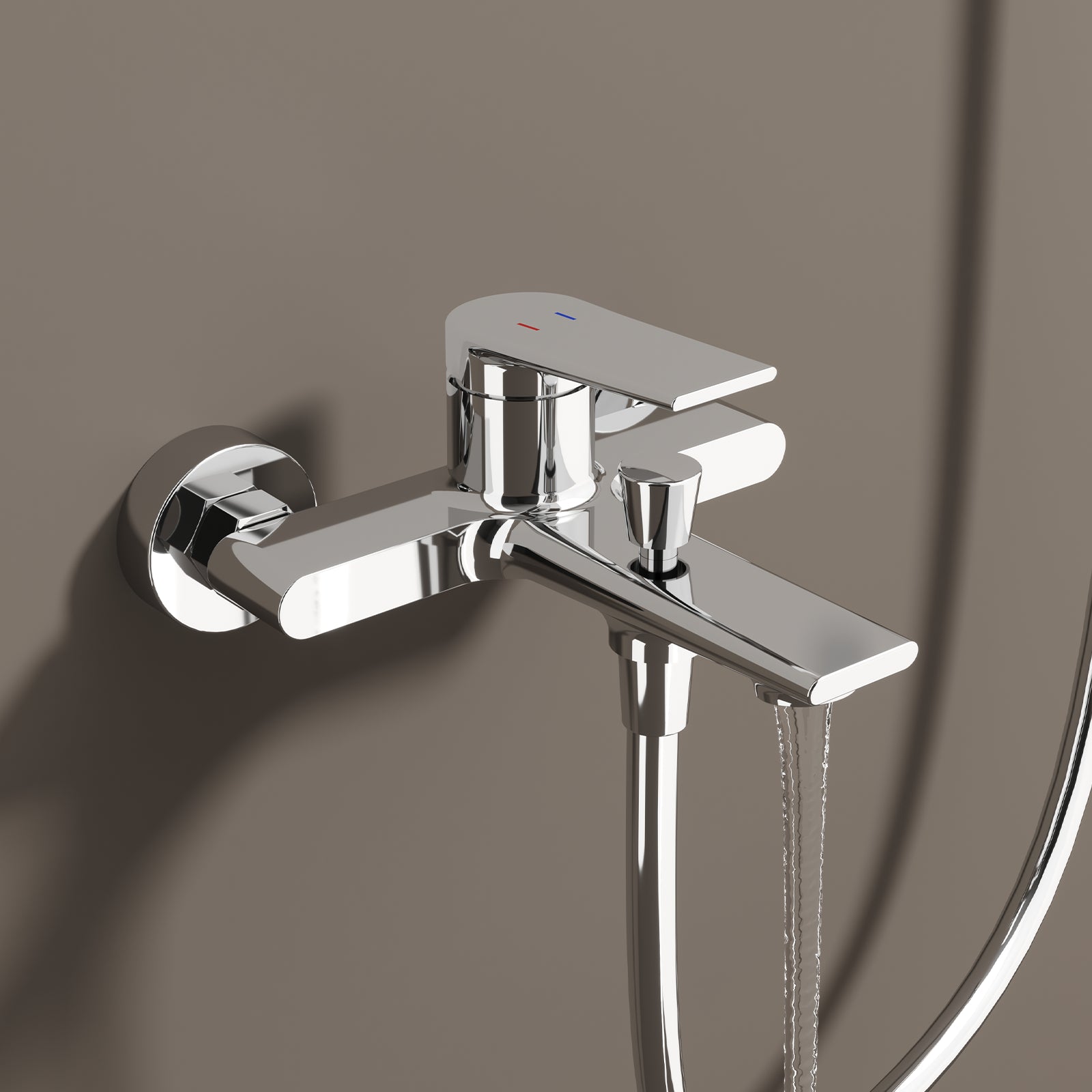 Exposed Bath & Shower Mixer Faucet Kit – Single Lever Wall Mounted Tub & Shower Set-AB023264
