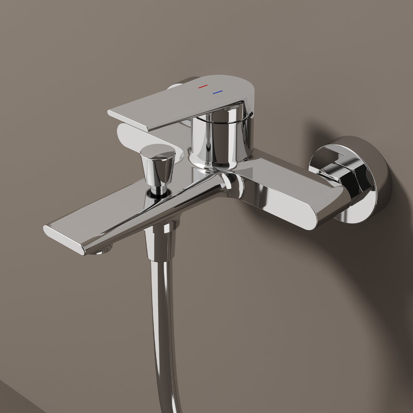 Exposed Bath & Shower Mixer Faucet Kit – Single Lever Wall Mounted Tub & Shower Set-AB023264