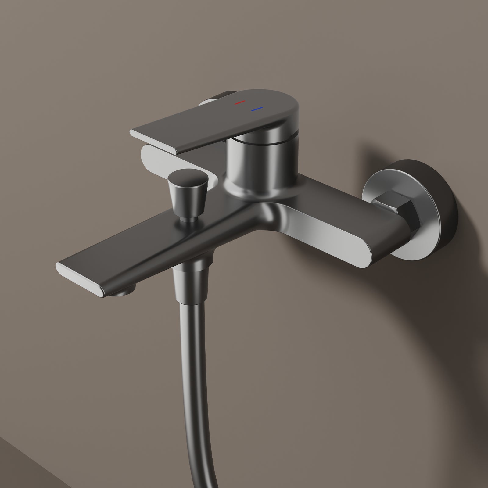 Exposed Bath & Shower Mixer Faucet Kit – Single Lever Wall Mounted Tub & Shower Set-AB023264