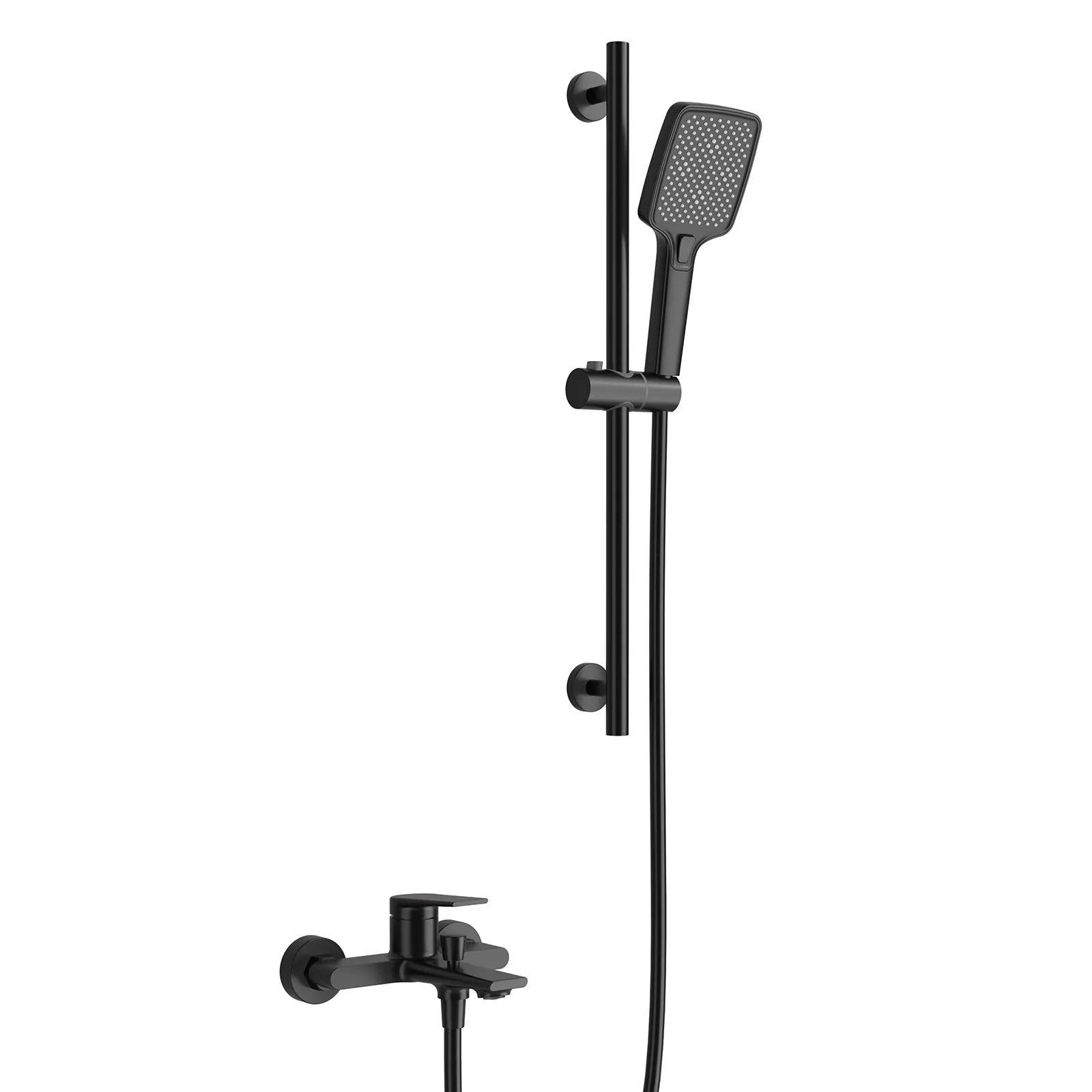 Exposed Bath & Shower Mixer Faucet Kit – Single Lever Wall Mounted Tub & Shower Set-AB023264 Matte Black