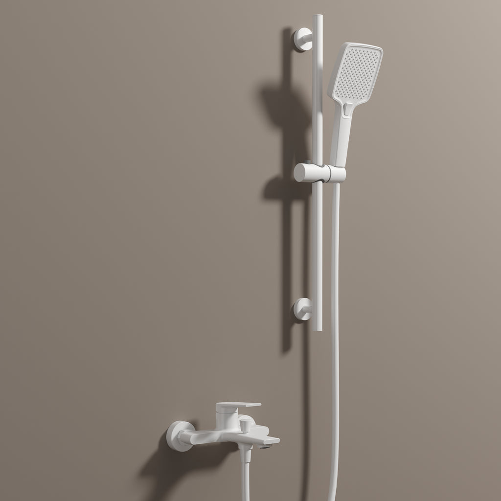 Exposed Bath & Shower Mixer Faucet Kit – Single Lever Wall Mounted Tub & Shower Set-AB023264