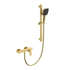 MAXTOR 2 Way Exposed Bath & Shower Mixer Faucet Kit with Slide Rail & 3-Function Hand Shower-AB023265 Brushed Gold
