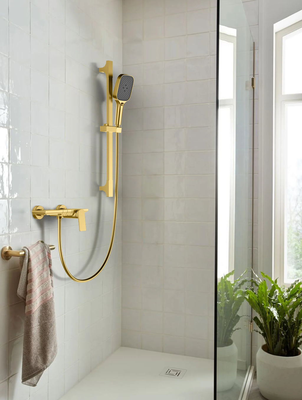 MAXTOR 2 Way Exposed Bath & Shower Mixer Faucet Kit with Slide Rail & 3-Function Hand Shower-AB023265