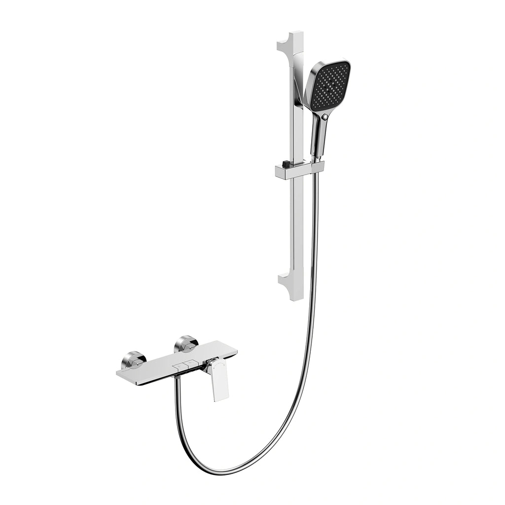 MAXTOR 2 Way Exposed Bath & Shower Mixer Faucet Kit with Slide Rail & 3-Function Hand Shower-AB023265 Chrome