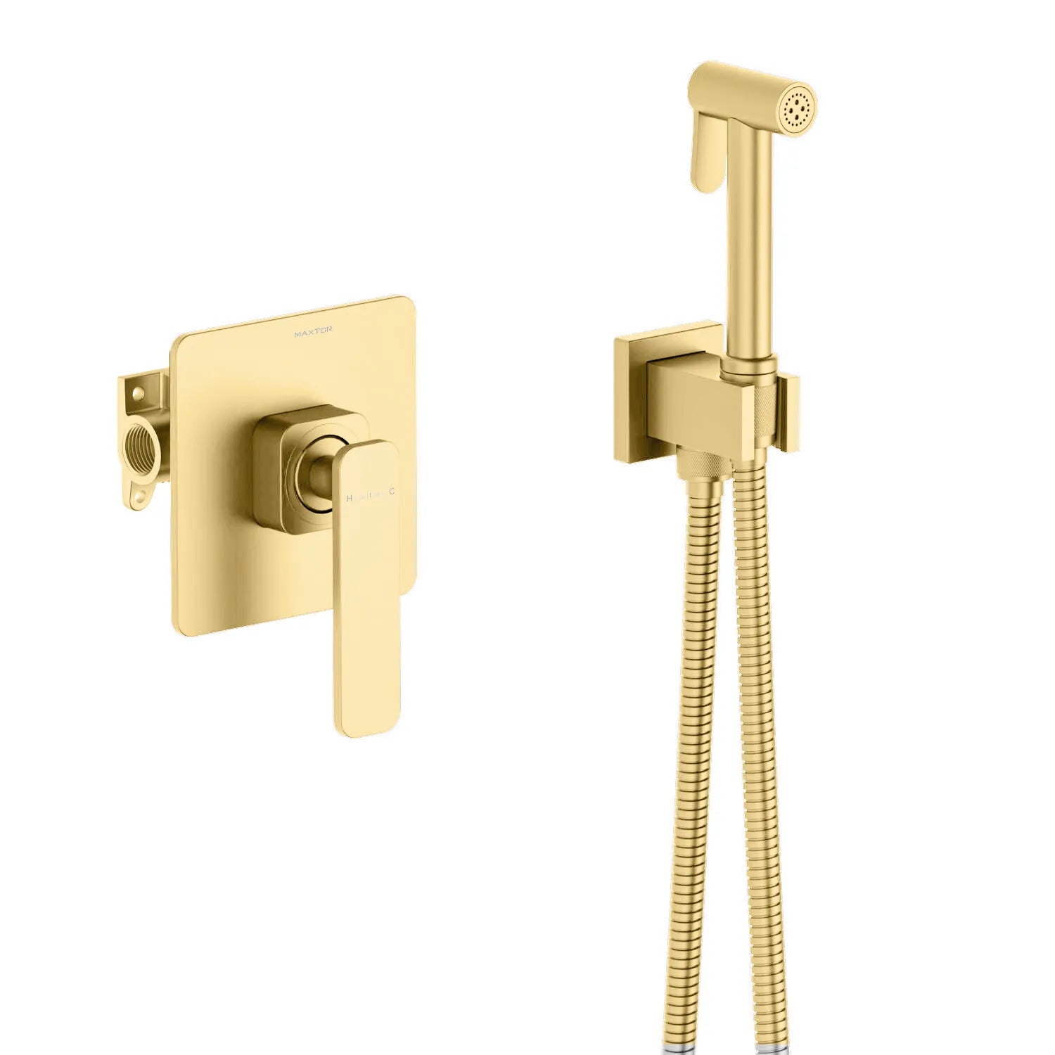 Wall Concealed Bidet Spray Set-Bidet Spray/Shattaf -HB1001 Brushed Gold