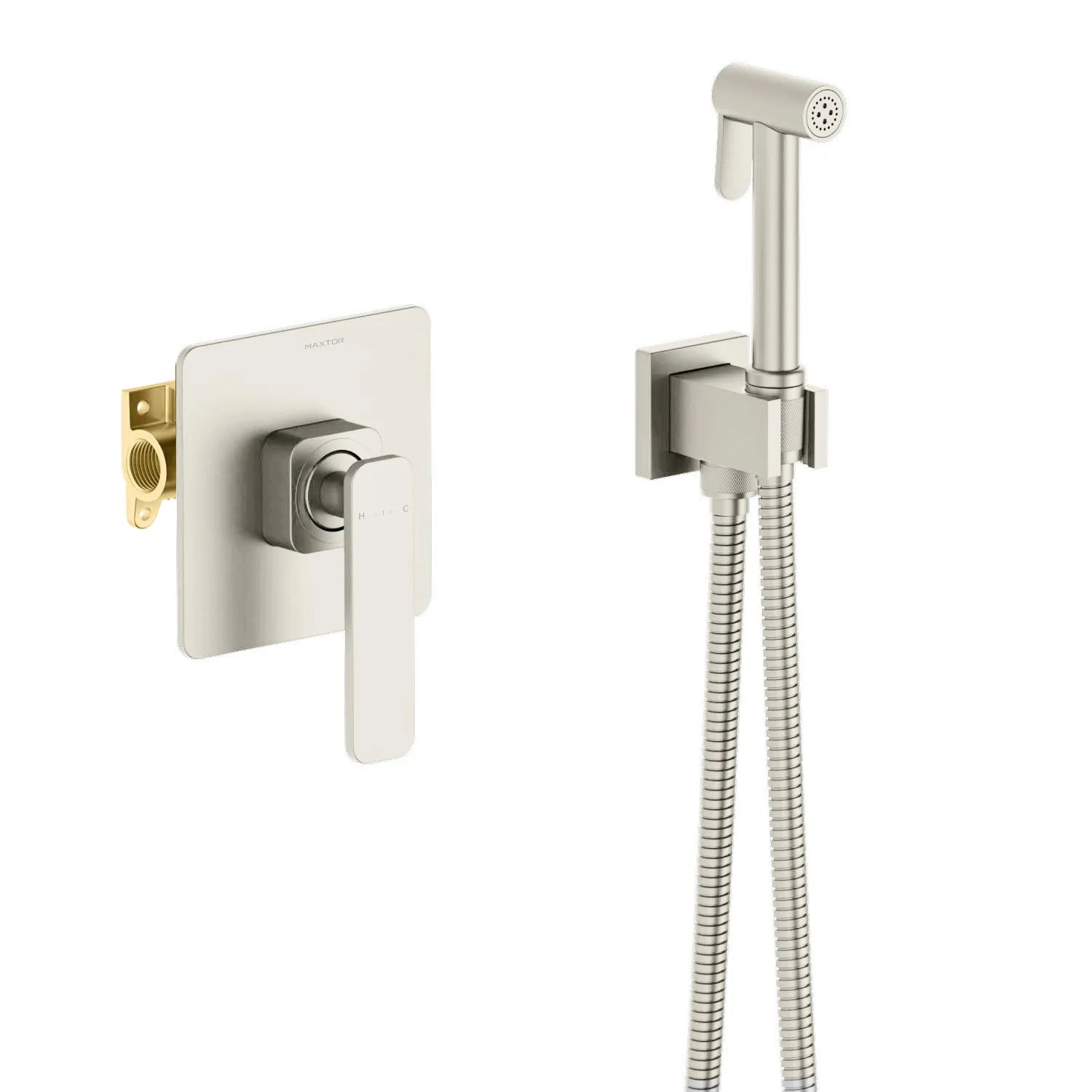 Wall Concealed Bidet Spray Set-Bidet Spray/Shattaf -HB1001 Brushed Nickel