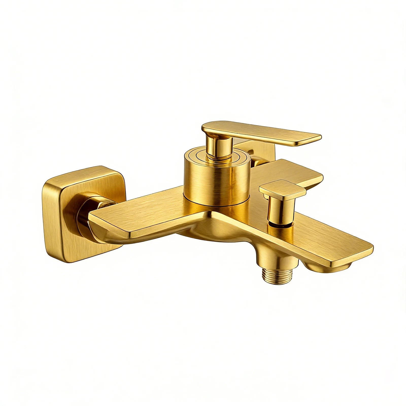 Wall Mounted Bath and Shower Mixer – Single Handle Bath Filler with Diverter – AB220011 Brushed Gold