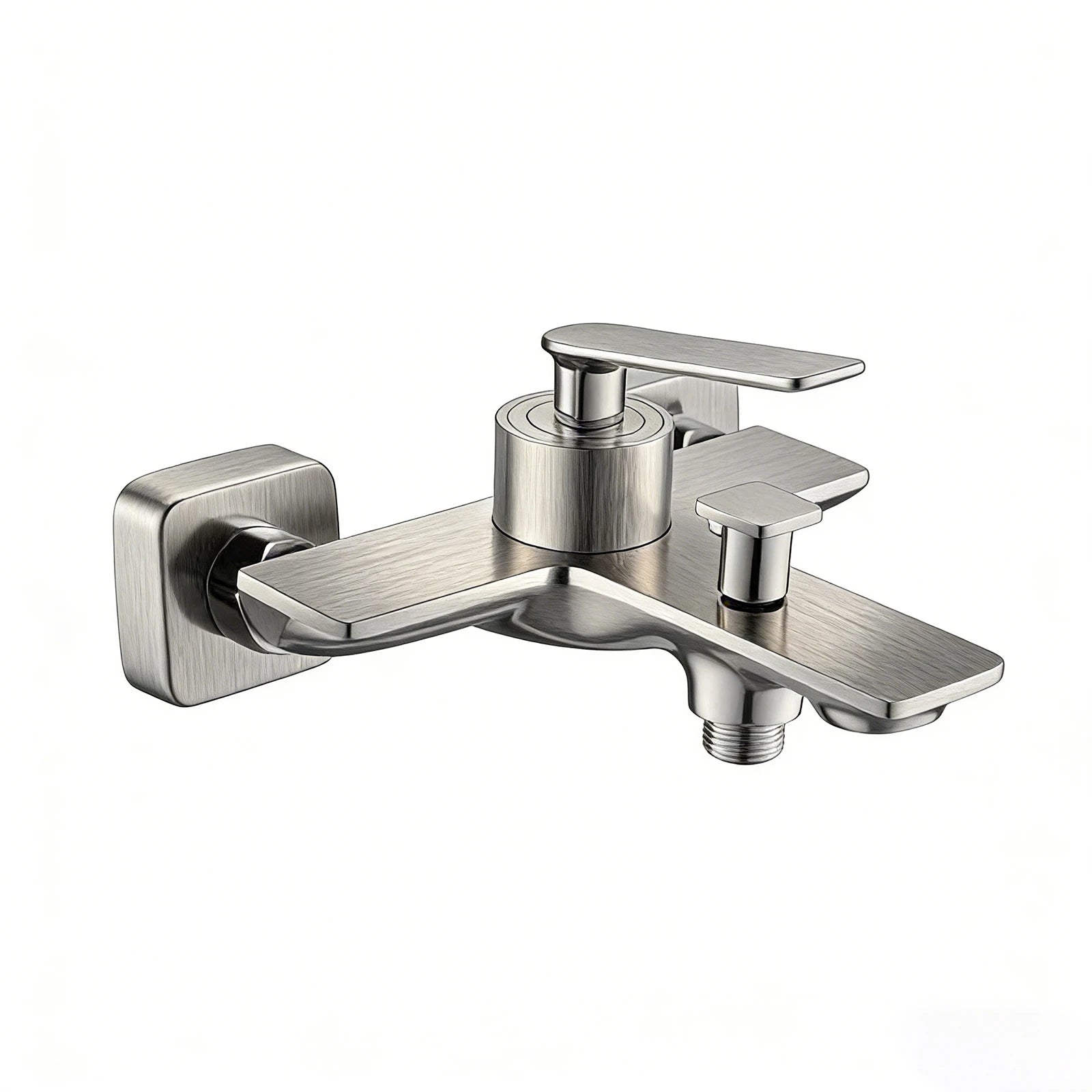 Wall Mounted Bath and Shower Mixer – Single Handle Bath Filler with Diverter – AB220011 Brushed Nickel