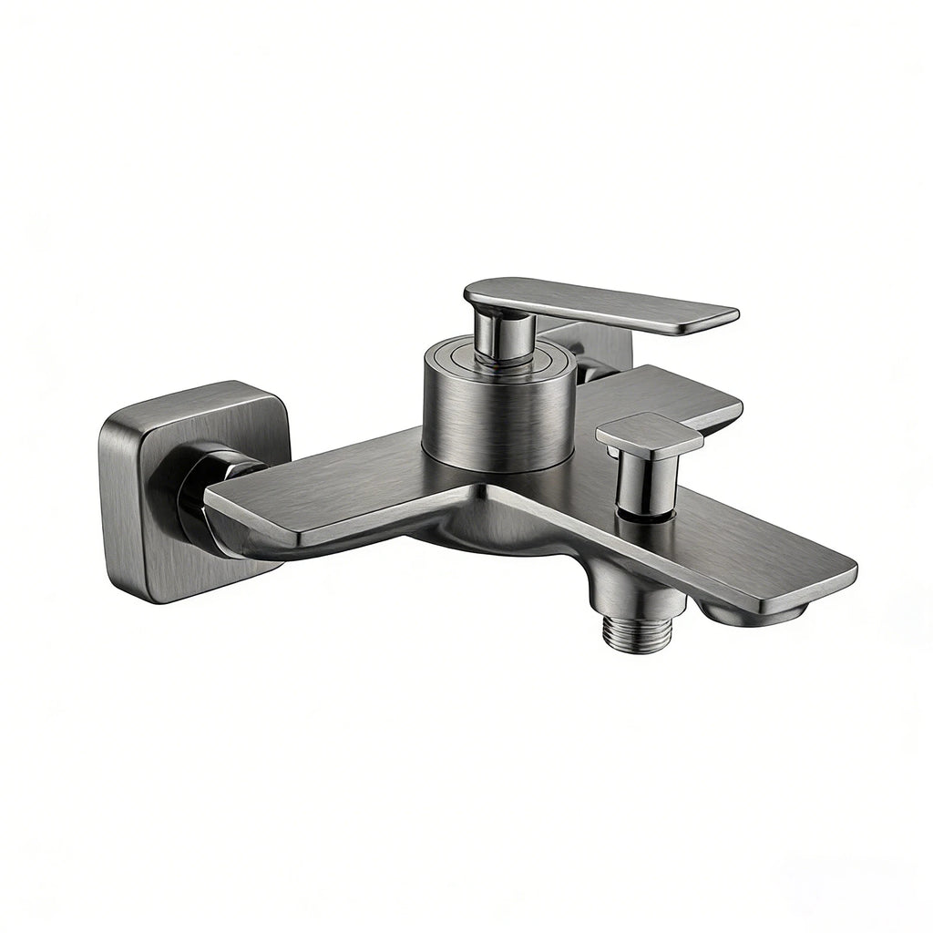 Wall Mounted Bath and Shower Mixer – Single Handle Bath Filler with Diverter – AB220011 Brushed Gun Metal