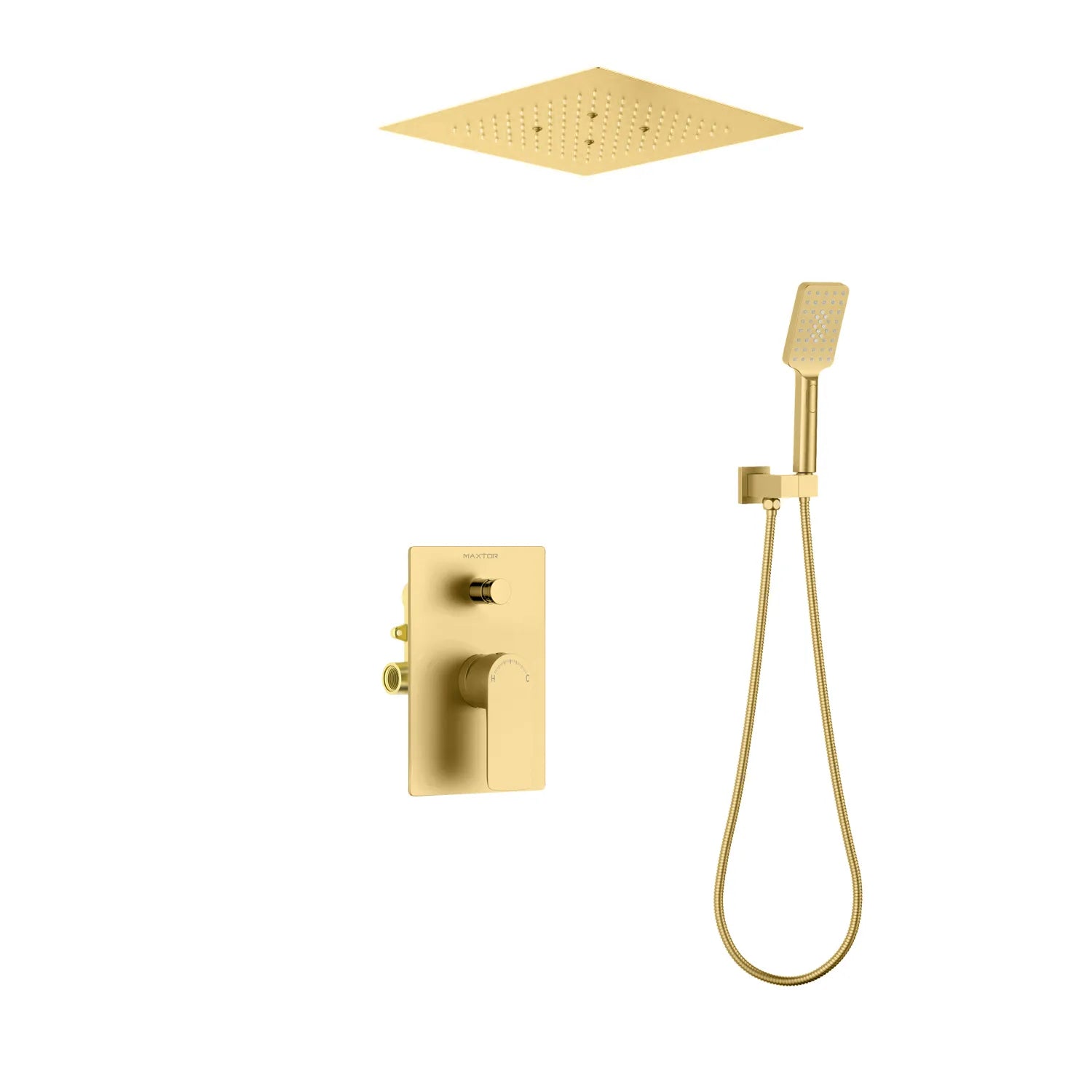 Nile 2-Way Wall Concealed Shower System with Rain Shower & Hand Shower-AB302003 Brushed Gold