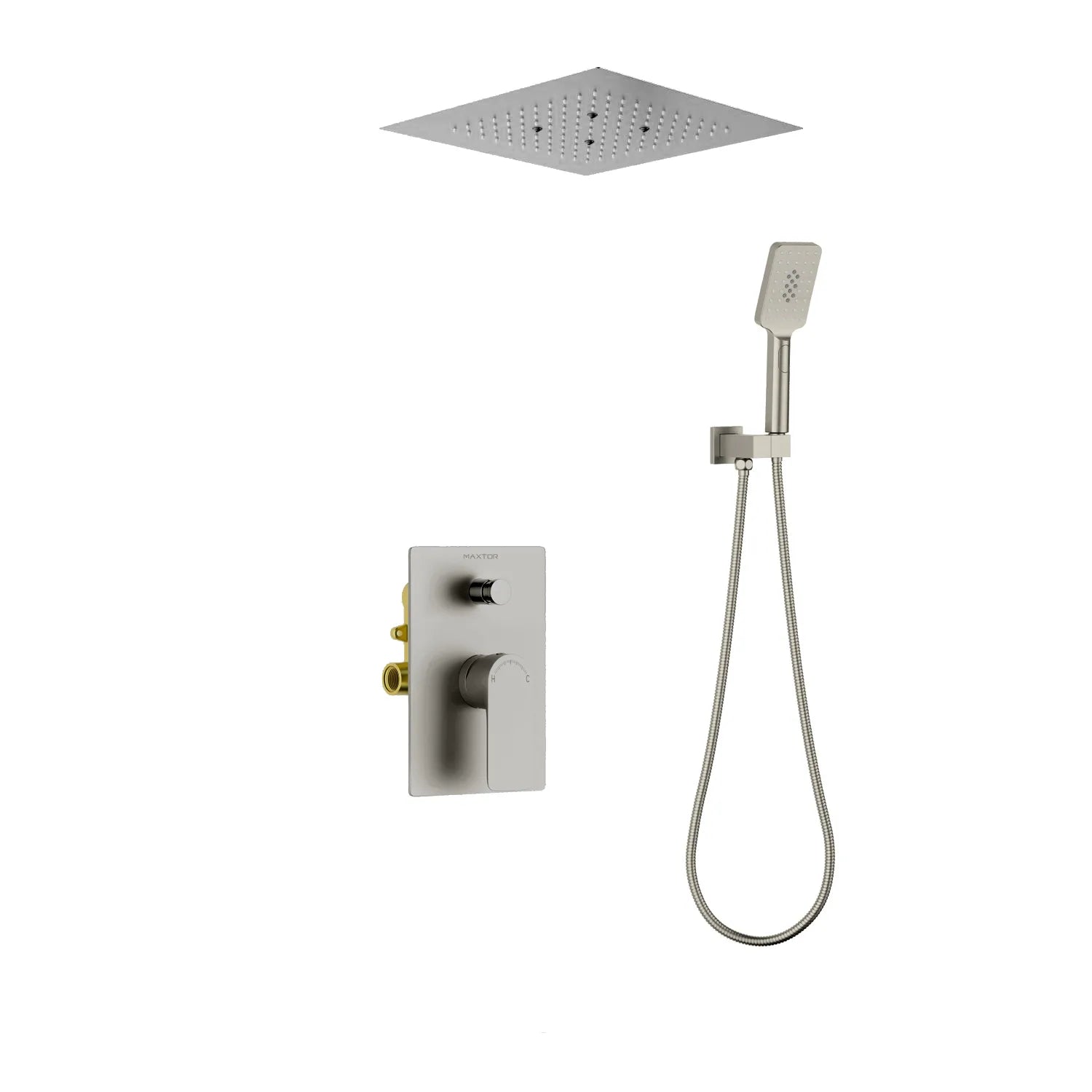Nile 2-Way Wall Concealed Shower System with Rain Shower & Hand Shower-AB302003 Brushed Nickel