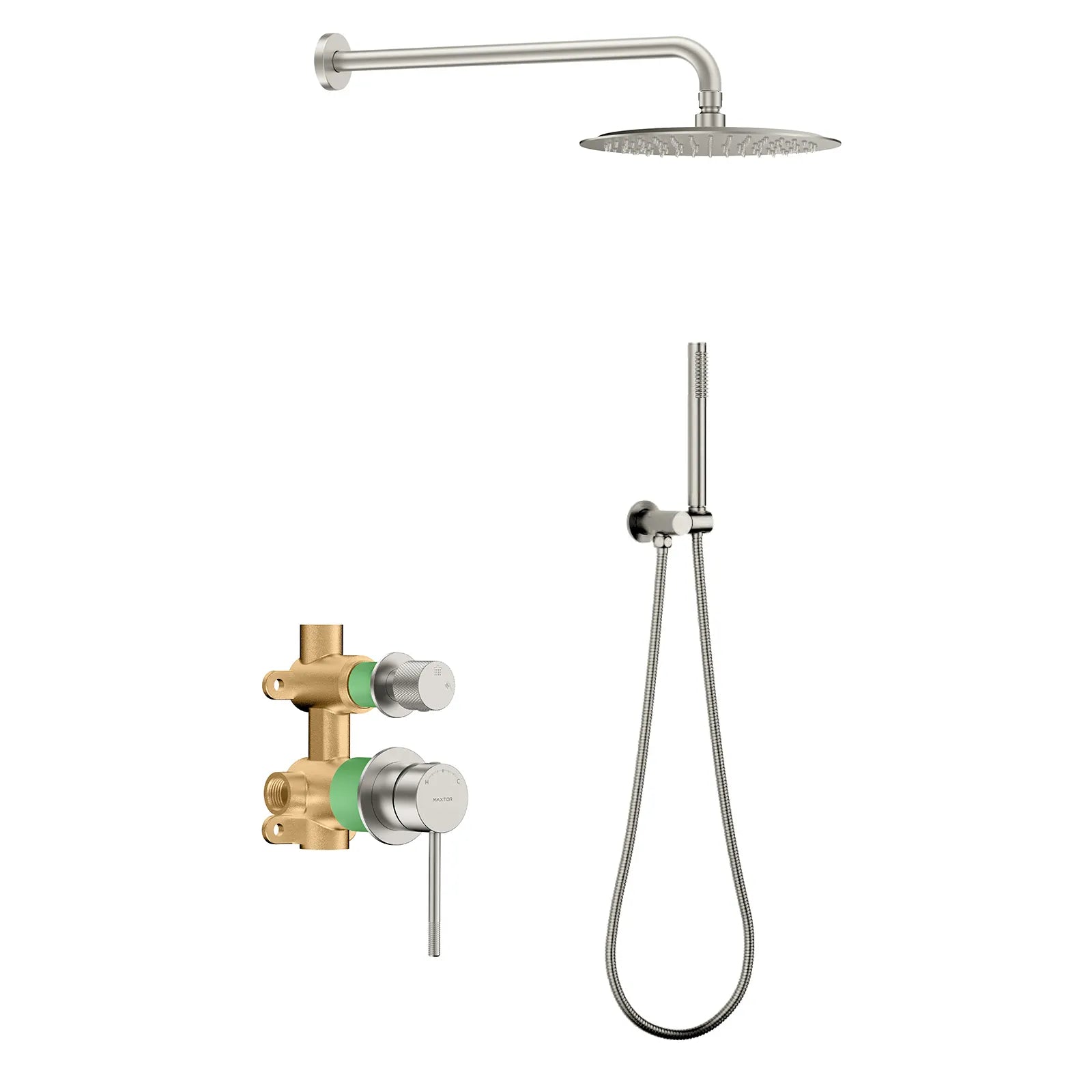 Circular Modern concealed wall-mounted shower system AB302004 Brushed Nickel