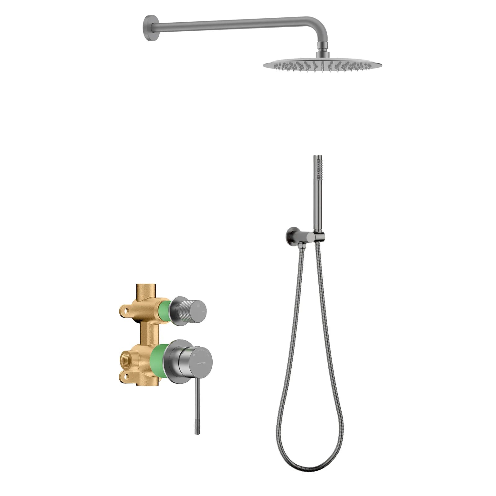 Circular Modern concealed wall-mounted shower system AB302004 Brushed Gun Metal