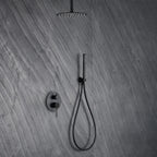 2-Way Wall-Concealed Shower System with Overhead Rain Shower & Hand Shower-AB302005