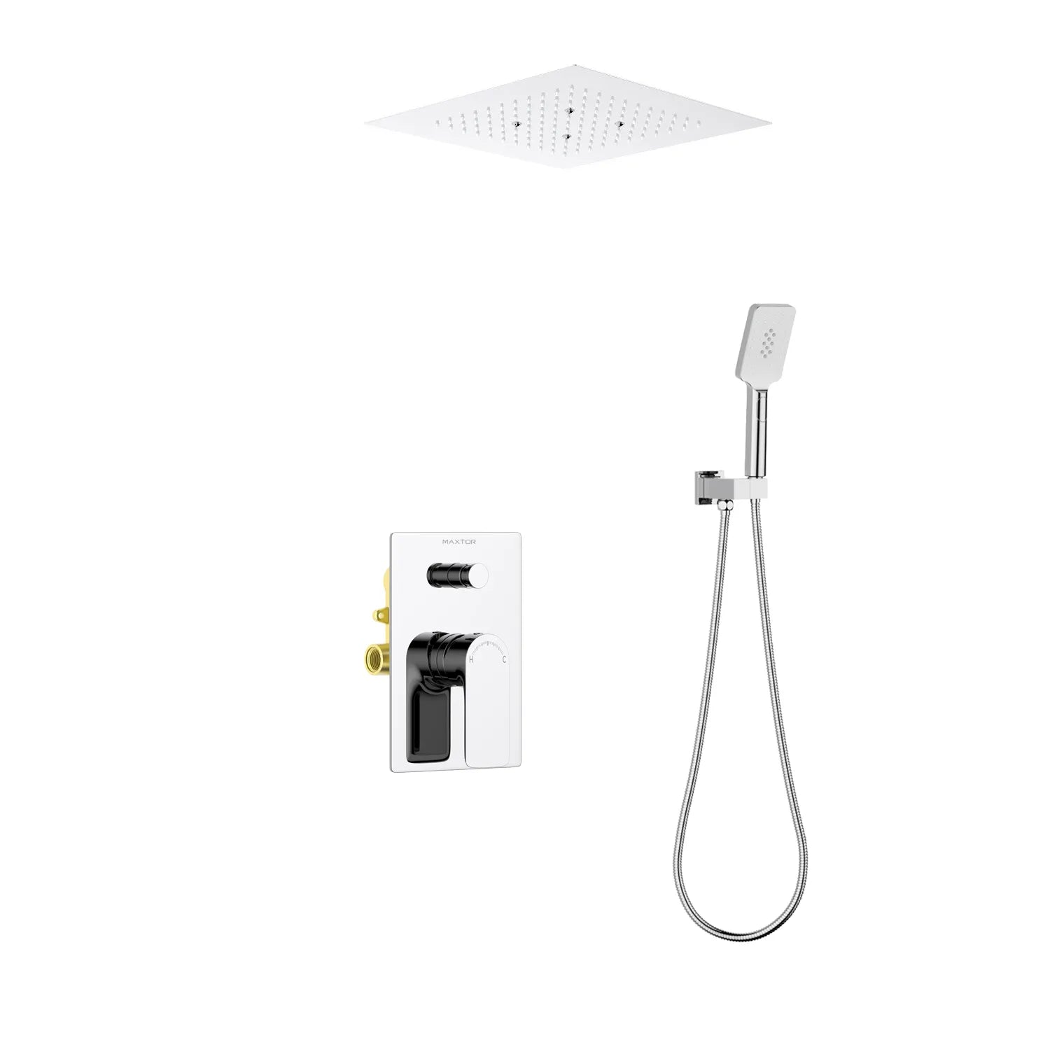 Nile 2-Way Wall Concealed Shower System with Rain Shower & Hand Shower-AB302003 Chrome