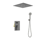 Nile 2-Way Wall Concealed Shower System with Rain Shower & Hand Shower-AB302003 Brushed Gun Metal