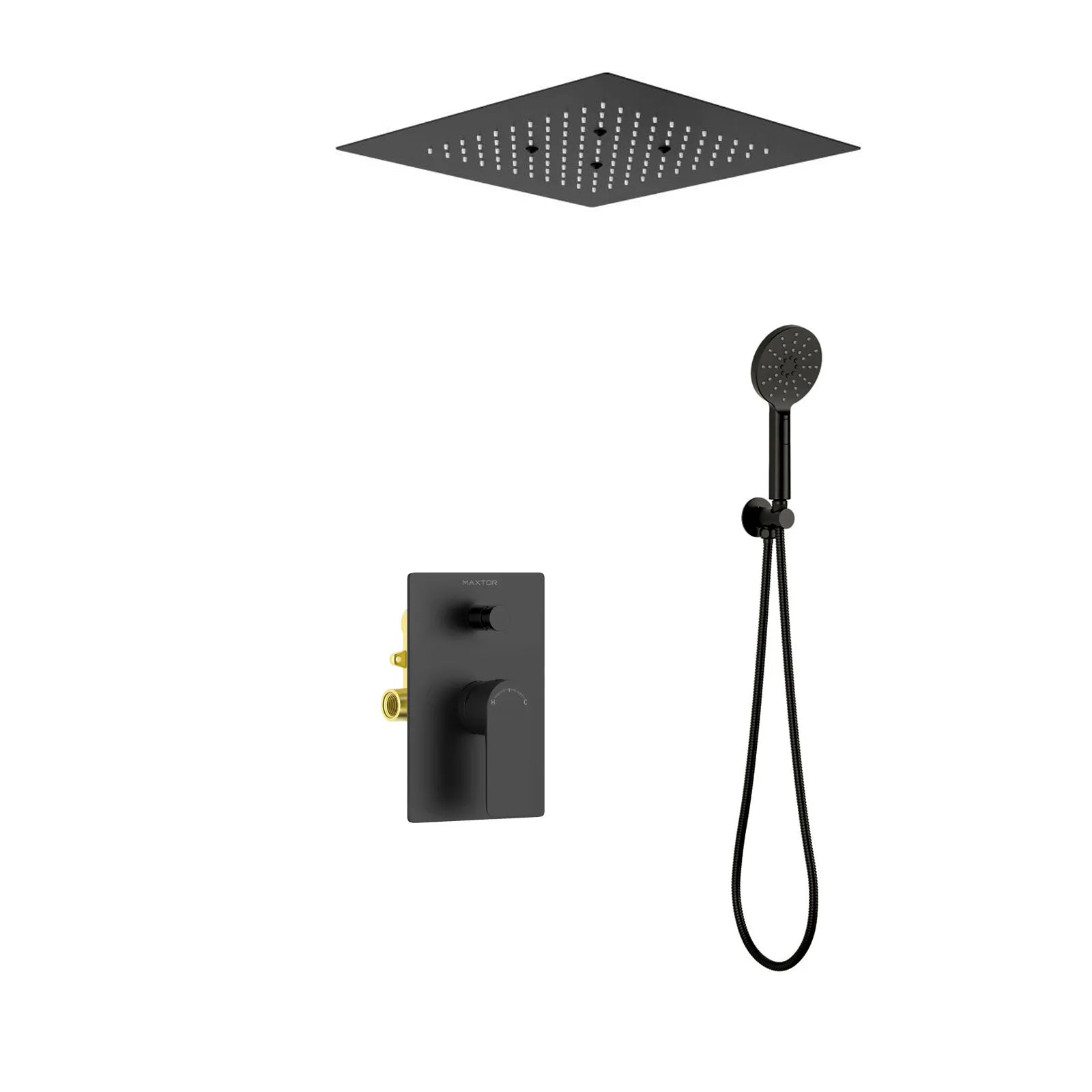 Nile 2-Way Wall Concealed Shower System with Rain Shower & Hand Shower-AB302003 Matte Black