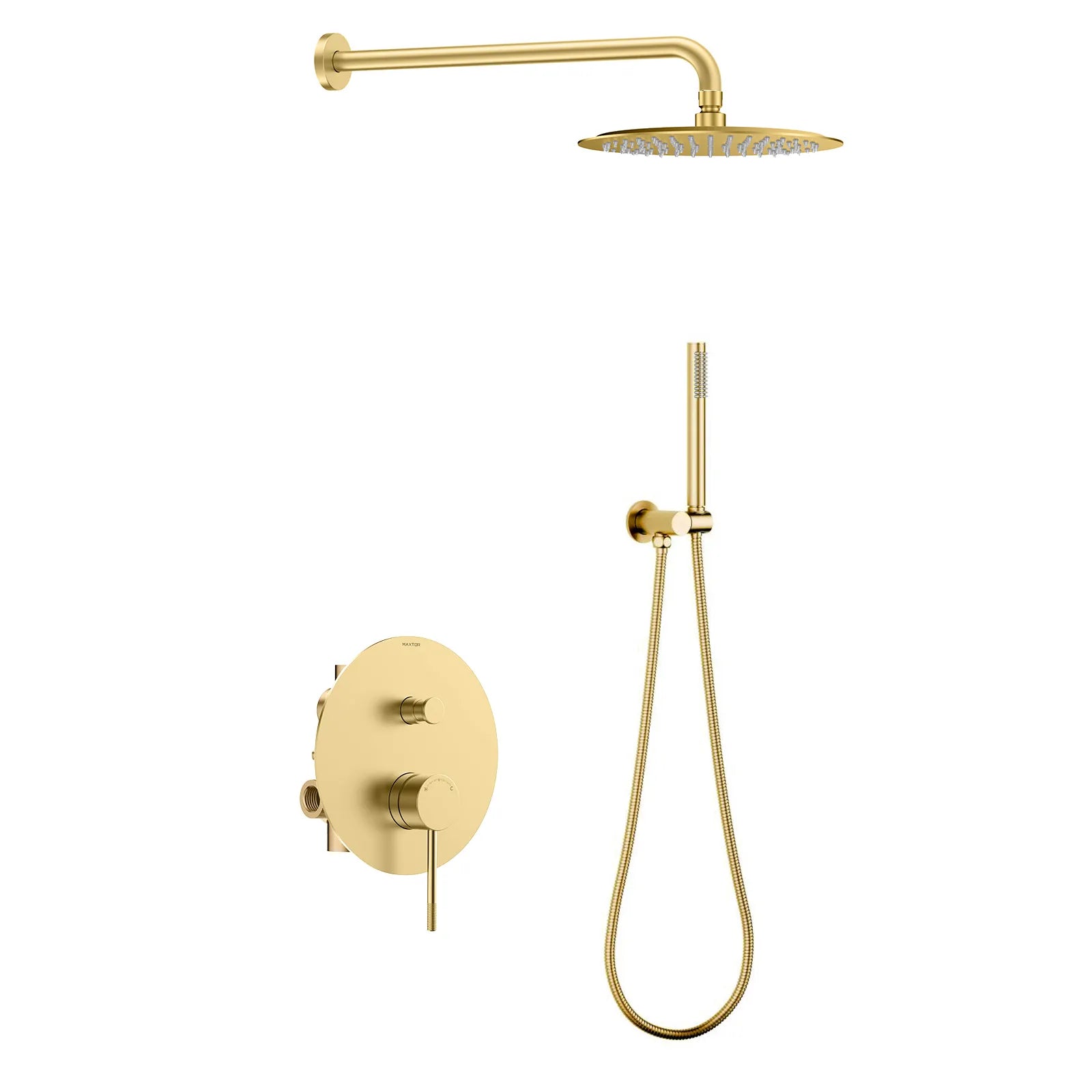 Circular 2 Way Wall Concealed Shower System AB302104 Brushed Gold