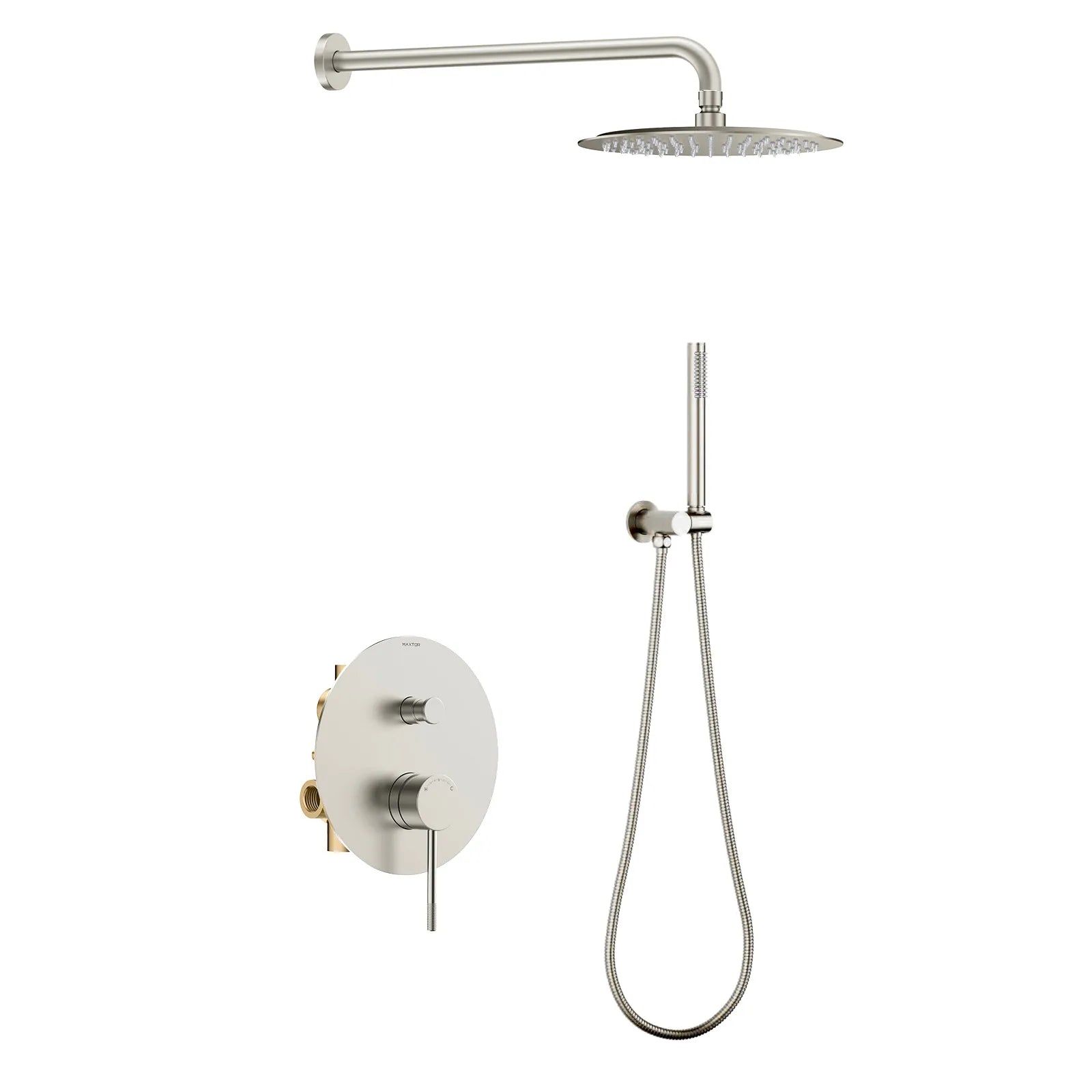 Circular 2 Way Wall Concealed Shower System AB302104 Brushed Nickel
