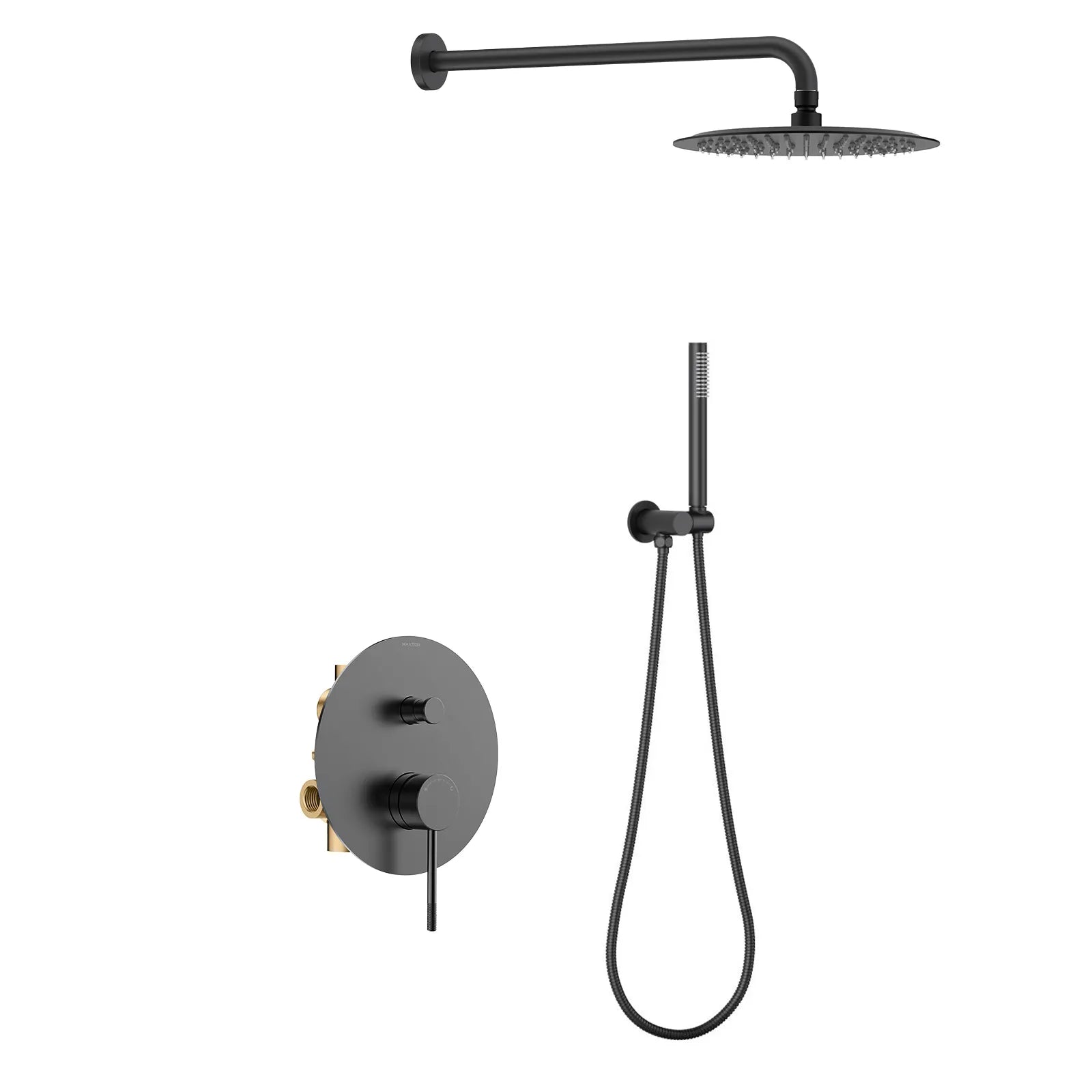 Circular 2 Way Wall Concealed Shower System AB302104 Matte Black