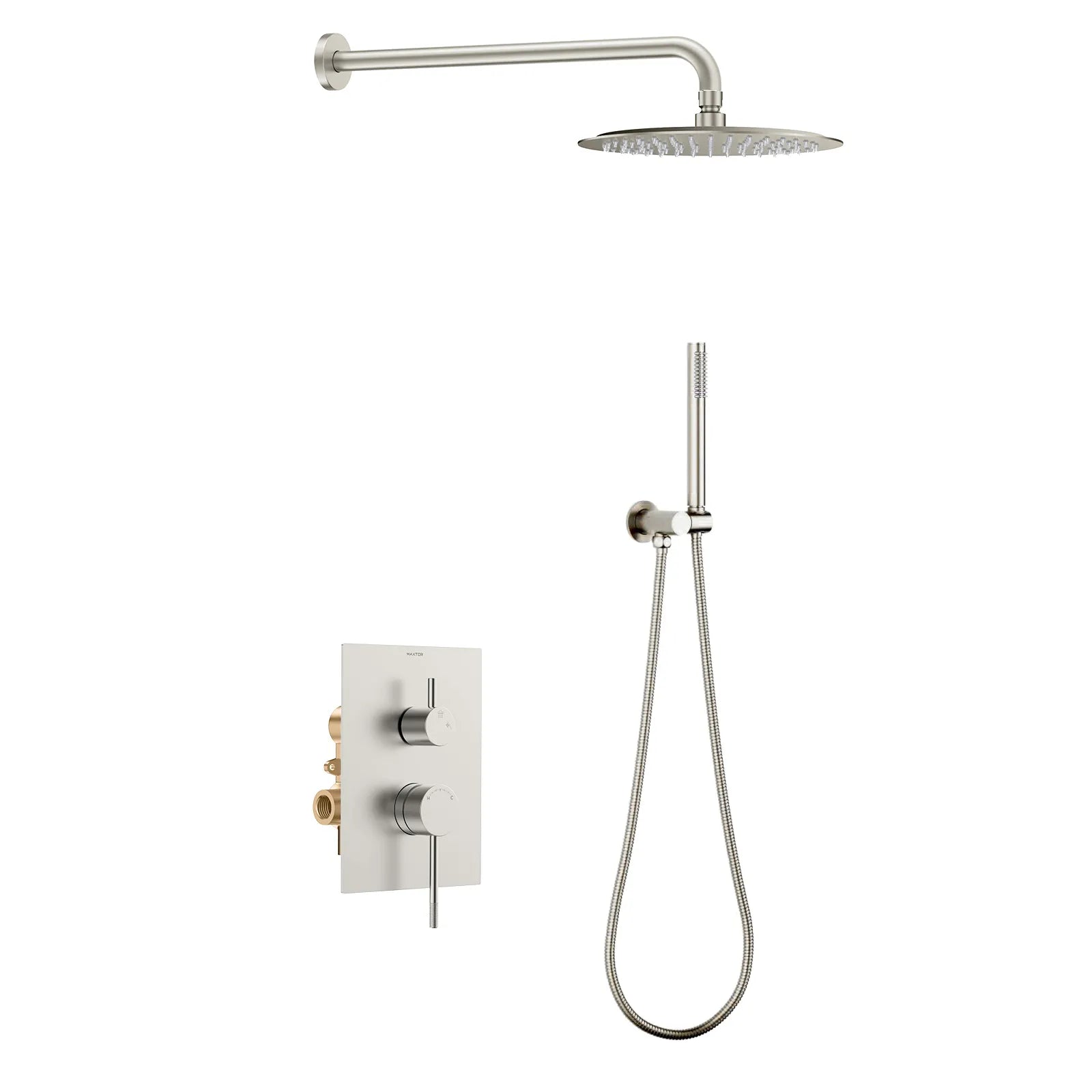 Circular 2-Way Wall Concealed Shower System AB302204 Brushed Nickel