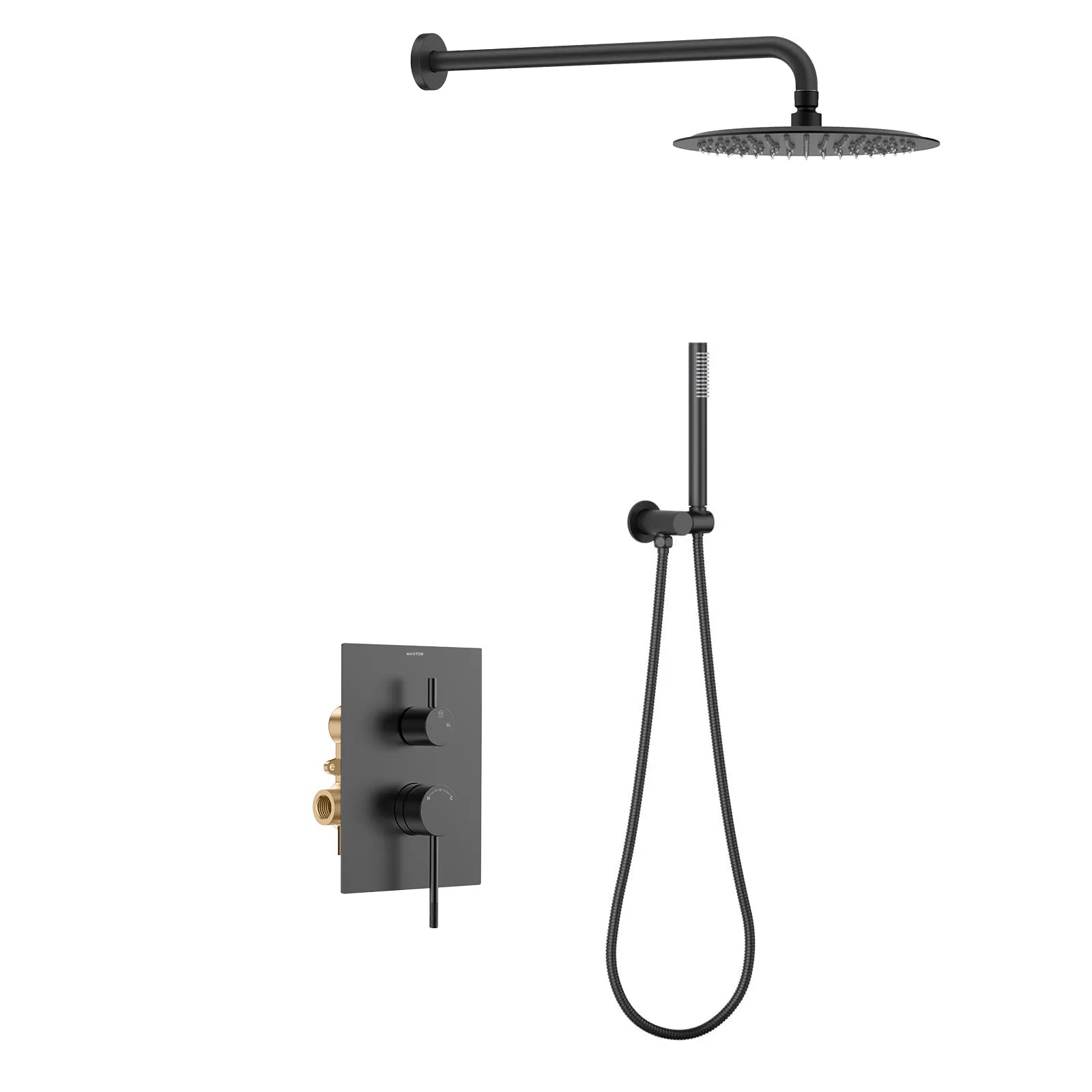Circular 2-Way Wall Concealed Shower System AB302204 Matte Black