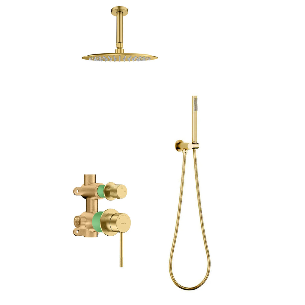 Circular Modern Bathroom Concealed Shower Kit AB302304 Brushed Gold