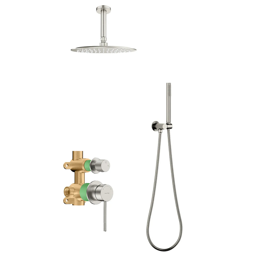 Circular Modern Bathroom Concealed Shower Kit AB302304 Brushed Nickel