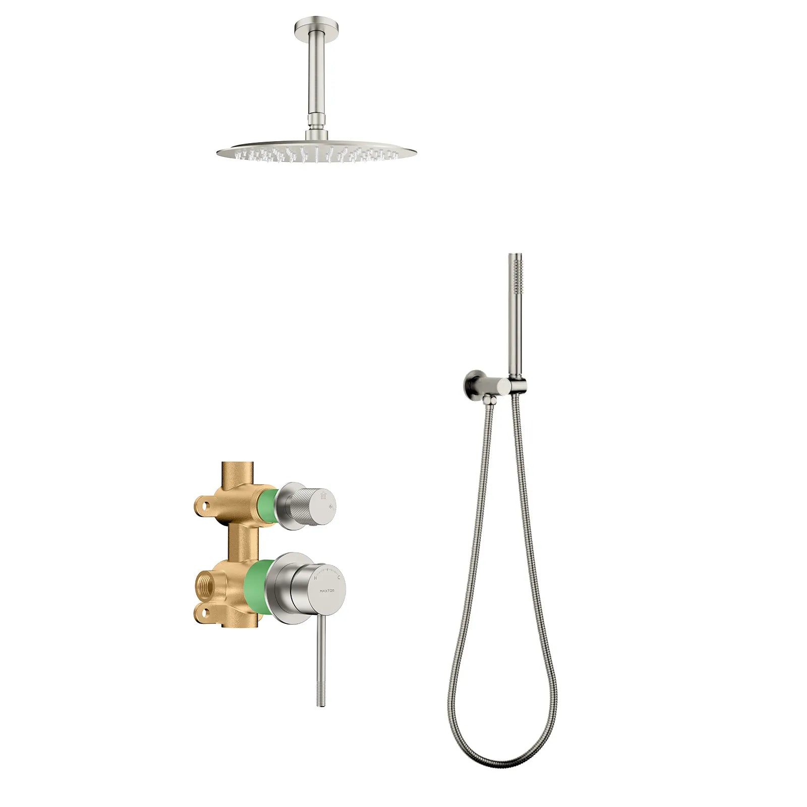 Circular Modern Bathroom Concealed Shower Kit AB302304 Brushed Nickel