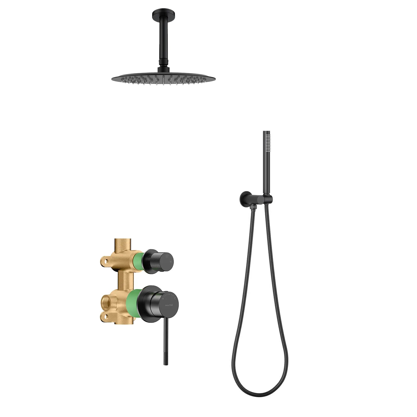 Circular Modern Bathroom Concealed Shower Kit AB302304 Matte Black
