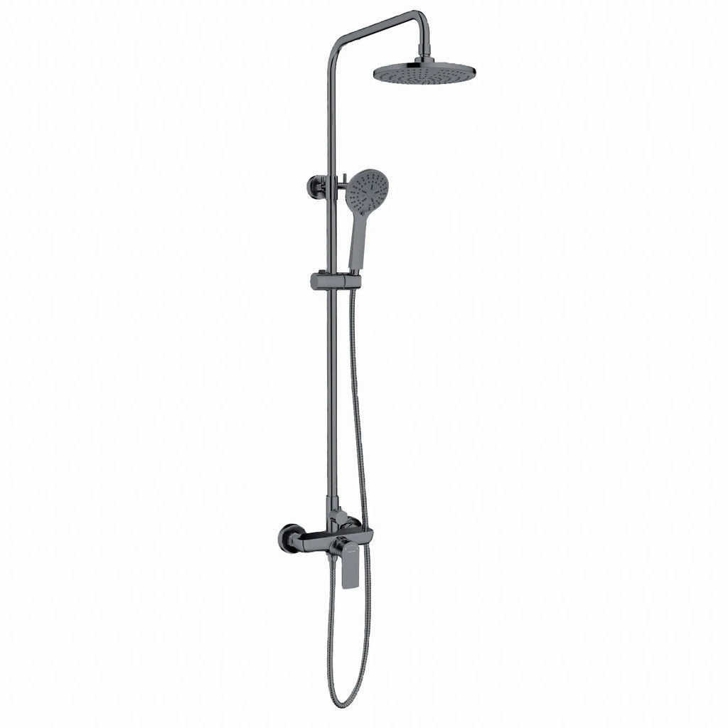 Nile 2-Way Shower Column System with Rain Shower & Hand Shower--AB023003 Brushed Gun Metal