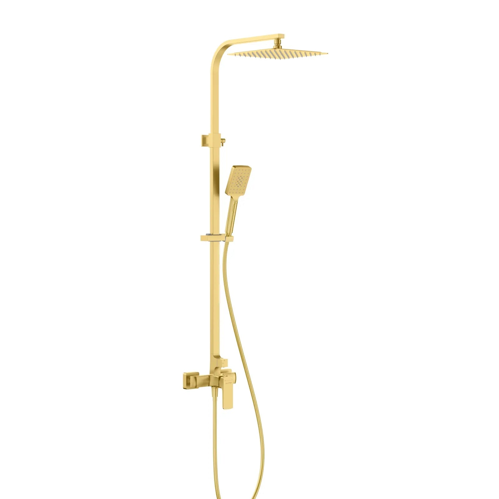 Square Exposed Shower Column with 3-Function Hand Shower – Rain Shower Set – AB402007 Brushed Gold