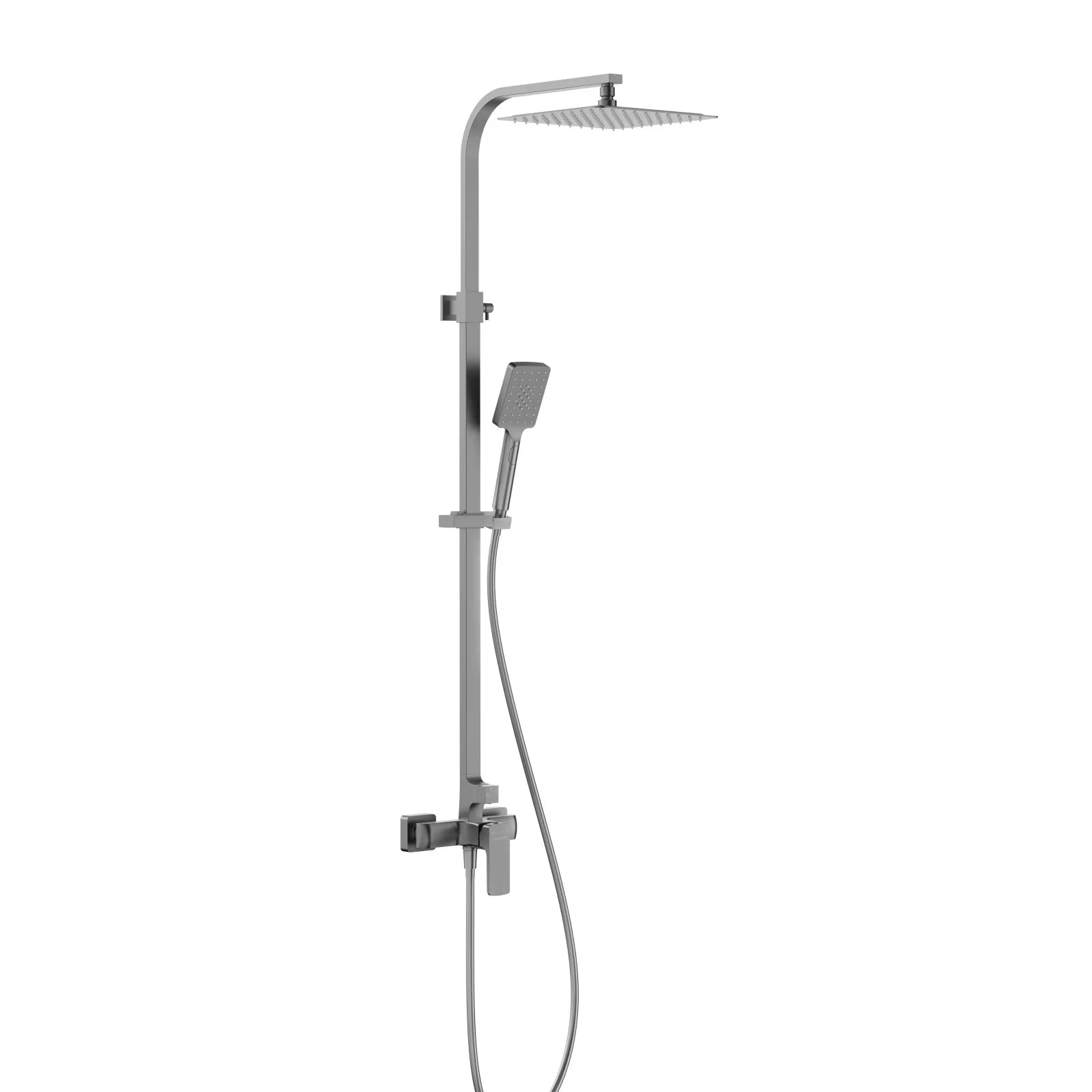 Square Exposed Shower Column with 3-Function Hand Shower – Rain Shower Set – AB402007 Brushed Gun Metal