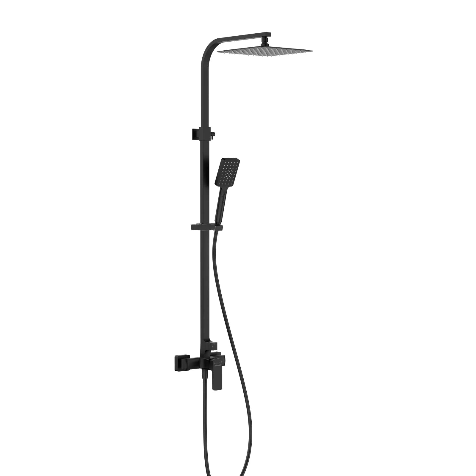 Square Exposed Shower Column with 3-Function Hand Shower – Rain Shower Set – AB402007 Matte Black