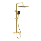 MAXTOR 2 Way Exposed Shower Column System with Overhead Rain Shower & Hand Shower--AB402065 Brushed Gold