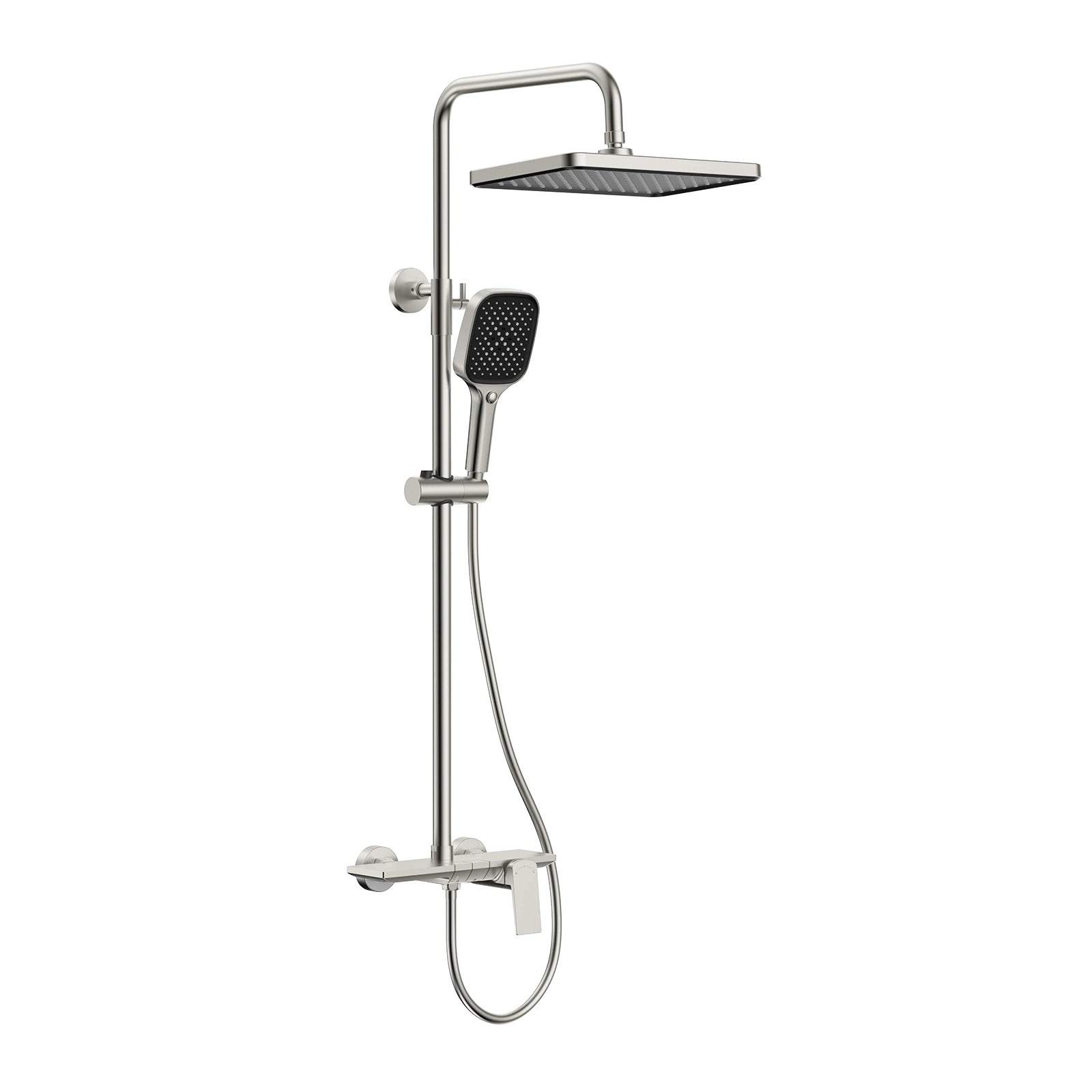 MAXTOR 2 Way Exposed Shower Column System with Overhead Rain Shower & Hand Shower--AB402065 Brushed Nickel