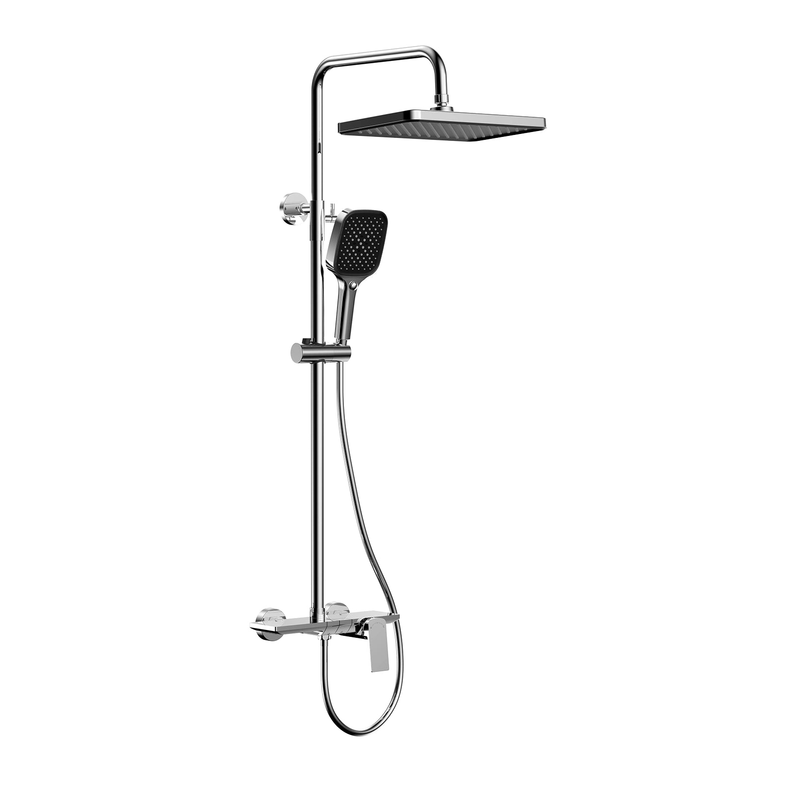 MAXTOR 2 Way Exposed Shower Column System with Overhead Rain Shower & Hand Shower--AB402065 Chrome