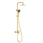 2 Way Shower Column System – Brass Rainfall Shower with Handheld Shower-AB402070 Brushed Gold