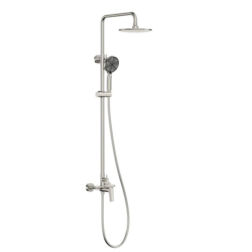 2 Way Shower Column System – Brass Rainfall Shower with Handheld Shower-AB402070 Brushed Nickel